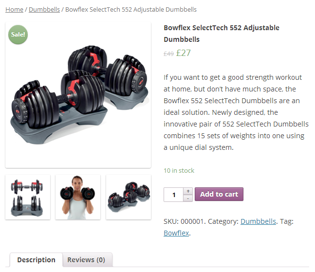 Example of WooCommerce Product