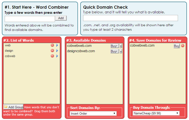 Tools for Getting Domain Name Ideas