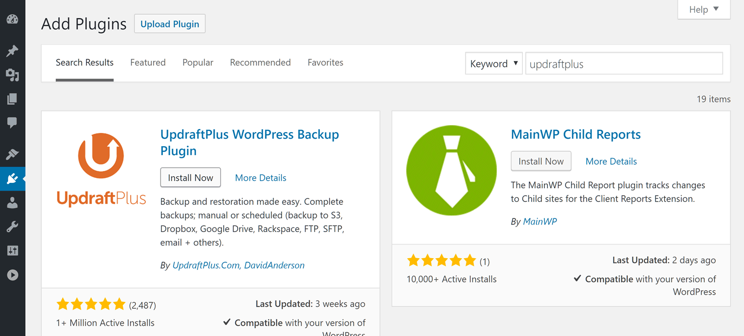 Плагин на репорты. UPDRAFTPLUS WORDPRESS Backup plugin. Now.